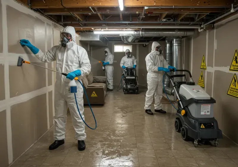 Basement Moisture Removal and Structural Drying process in Honesdale, PA